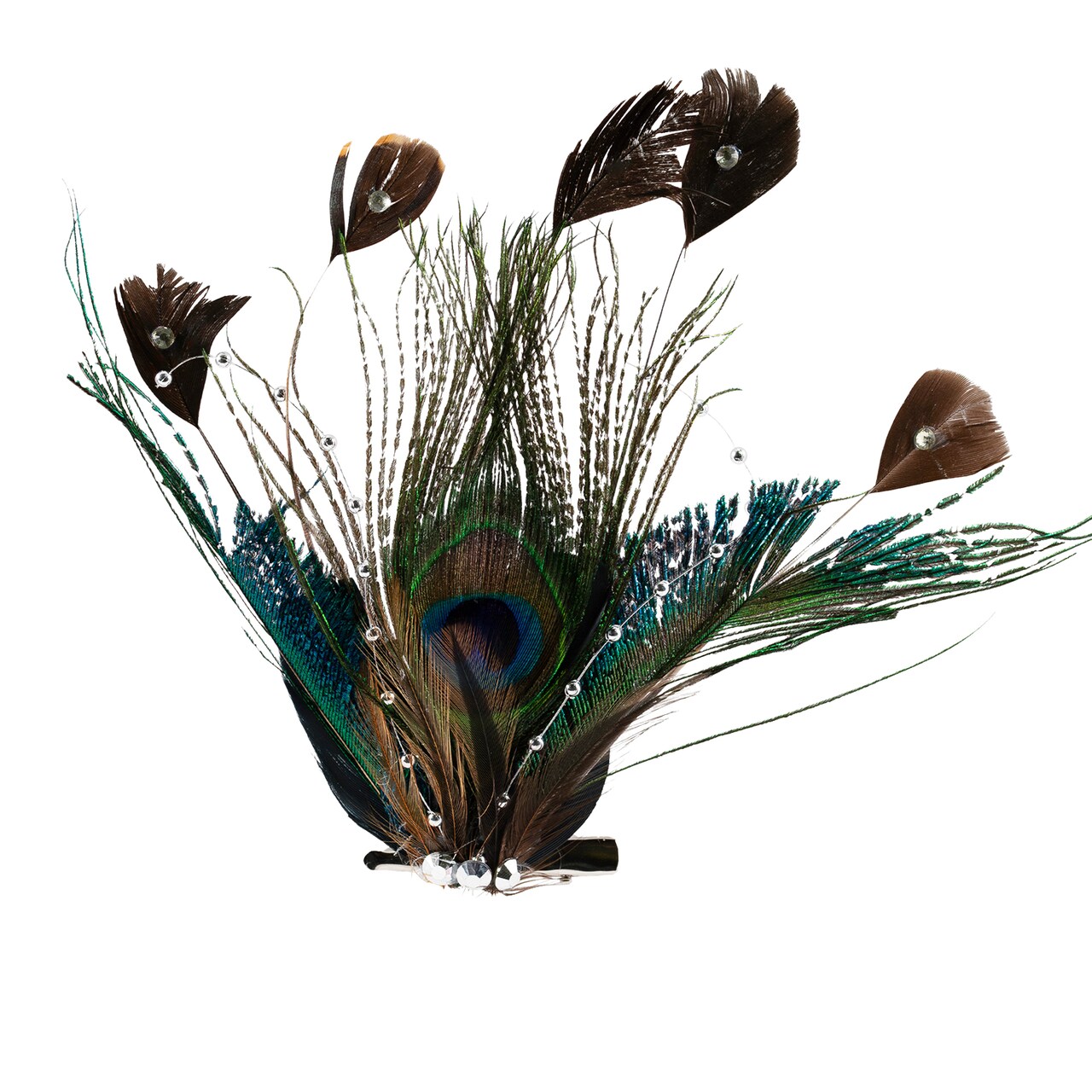 Northlight Peacock Ocelli Feather Clip-On Christmas Ornament -6" - Brown, Green and Blue